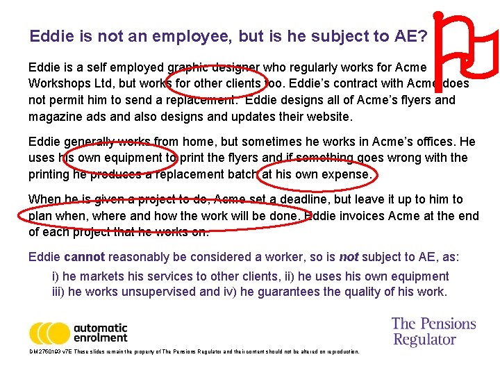  Eddie is not an employee, but is he subject to AE? Eddie is