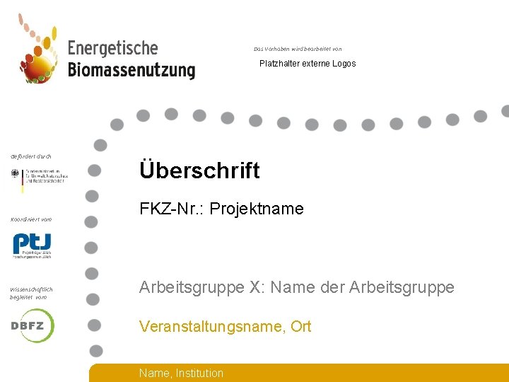 Das Vorhaben wird bearbeitet von Platzhalter externe Logos Gefördert durch Koordiniert vom Wissenschaftlich begleitet