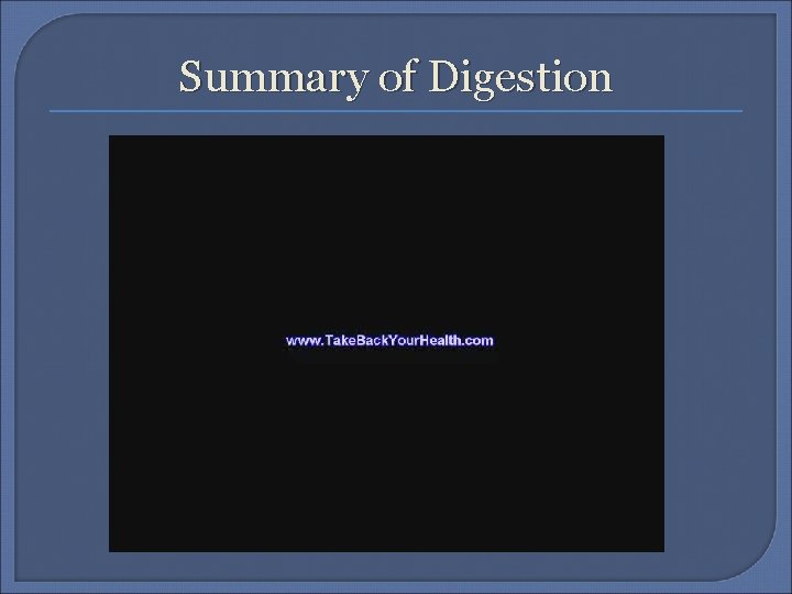 Summary of Digestion 