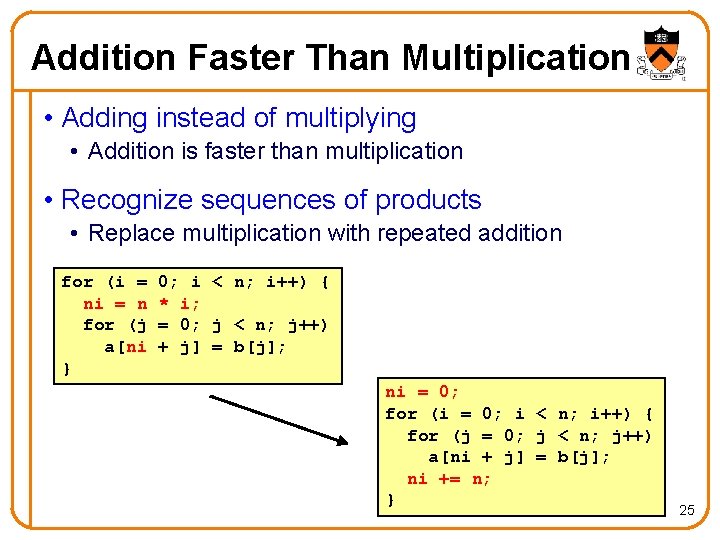 Addition Faster Than Multiplication • Adding instead of multiplying • Addition is faster than