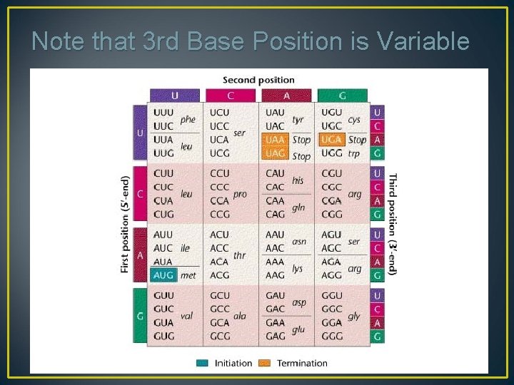 Note that 3 rd Base Position is Variable 