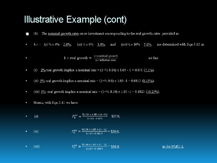 Illustrative Example (cont) 