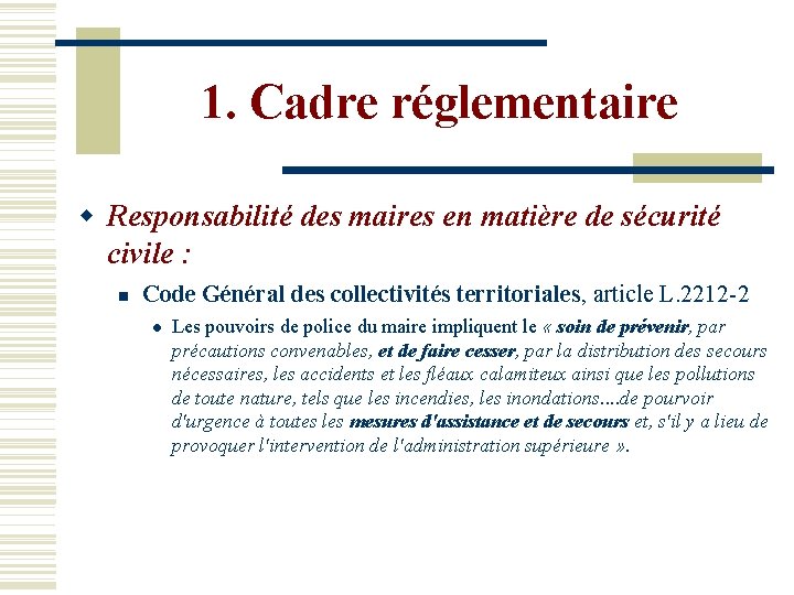 Le Plan Communal de Sauvegarde PCS Prsentation destination