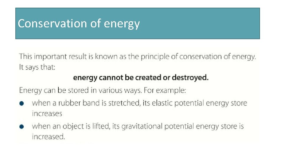 Conservation of energy 