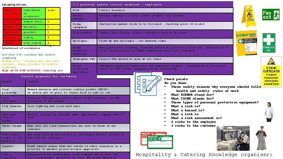 3. 3 personal safety control measures - employees Calculating risk cont. . Hazard severity