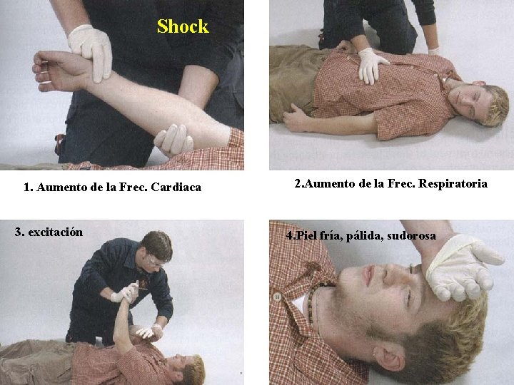 Shock 1. Aumento de la Frec. Cardiaca 3. excitación 2. Aumento de la Frec.