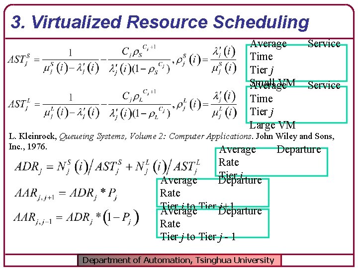 3. Virtualized Resource Scheduling Average Time Tier j Small VM Average Time Tier j