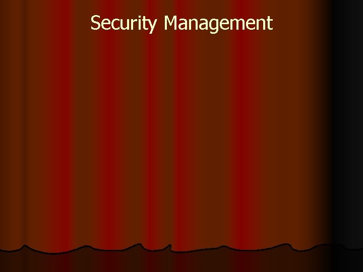 Security Management 