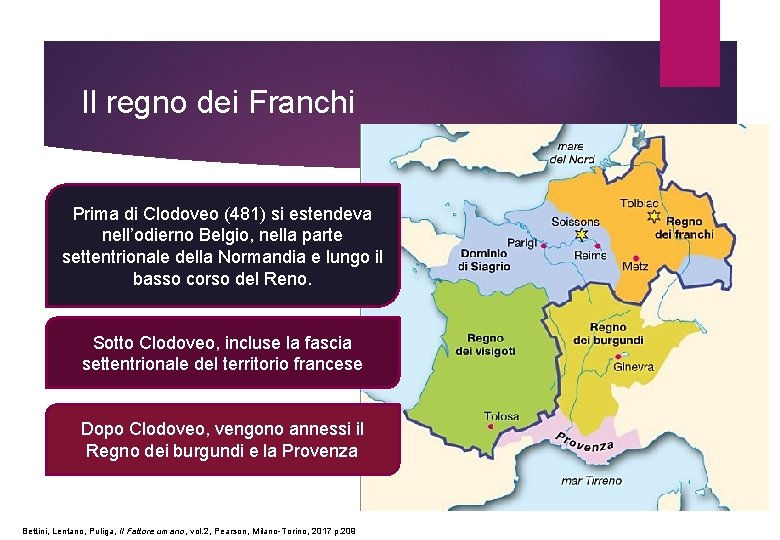 Il regno dei Franchi Prima di Clodoveo (481) si estendeva nell’odierno Belgio, nella parte