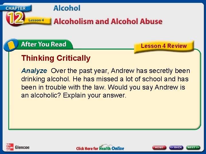 Lesson 4 Review Thinking Critically Analyze Over the past year, Andrew has secretly been Lesson 4 Review Thinking Critically Analyze Over the past year, Andrew has secretly been