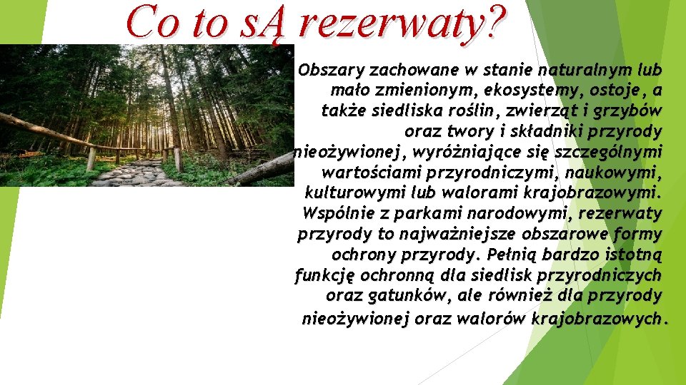 Co to sĄ rezerwaty? Obszary zachowane w stanie naturalnym lub mało zmienionym, ekosystemy, ostoje,