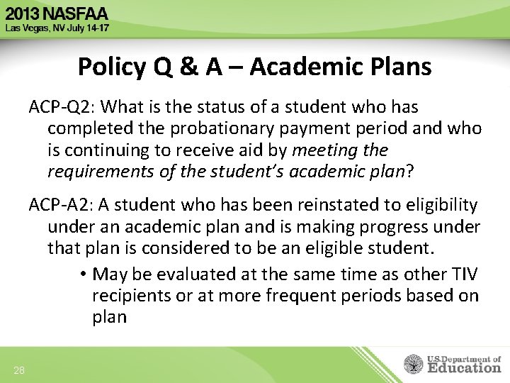Policy Q & A – Academic Plans ACP-Q 2: What is the status of