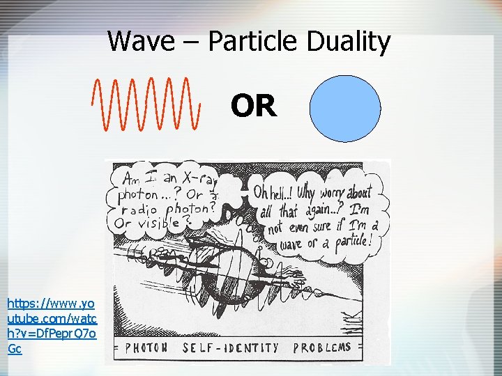 Wave – Particle Duality OR https: //www. yo utube. com/watc h? v=Df. Pepr. Q