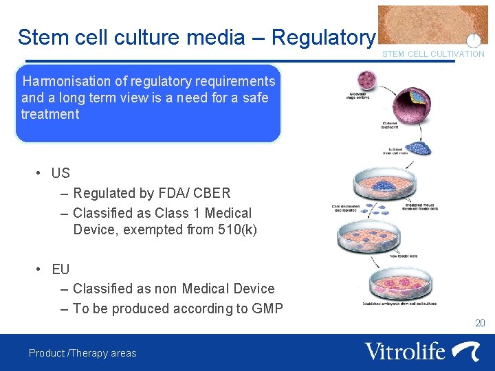 Stem cell culture media – Regulatory STEM CELL CULTIVATION Harmonisation of regulatory requirements and