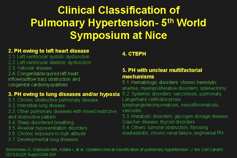 Clinical Classification of Pulmonary Hypertension- 5 th World Symposium at Nice 2. PH owing