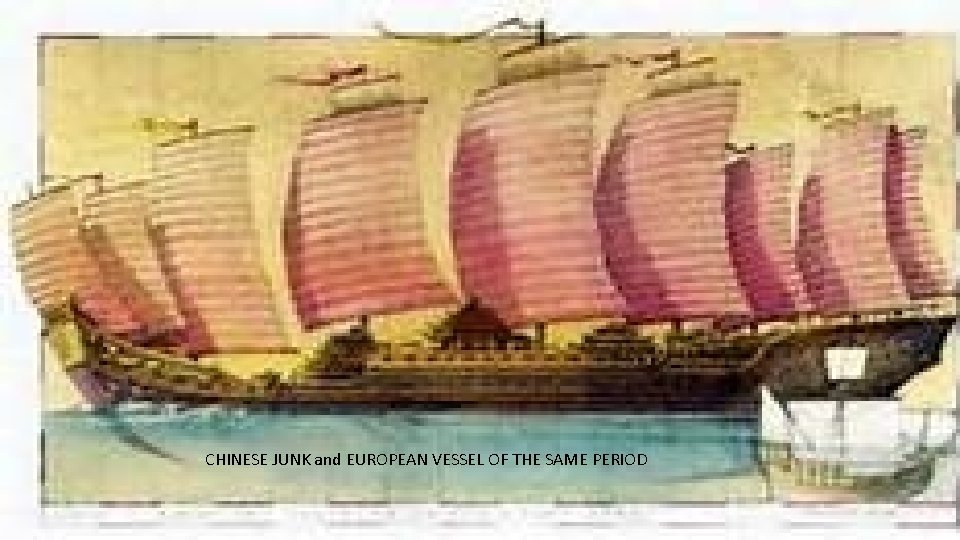 CHINESE JUNK and EUROPEAN VESSEL OF THE SAME PERIOD 