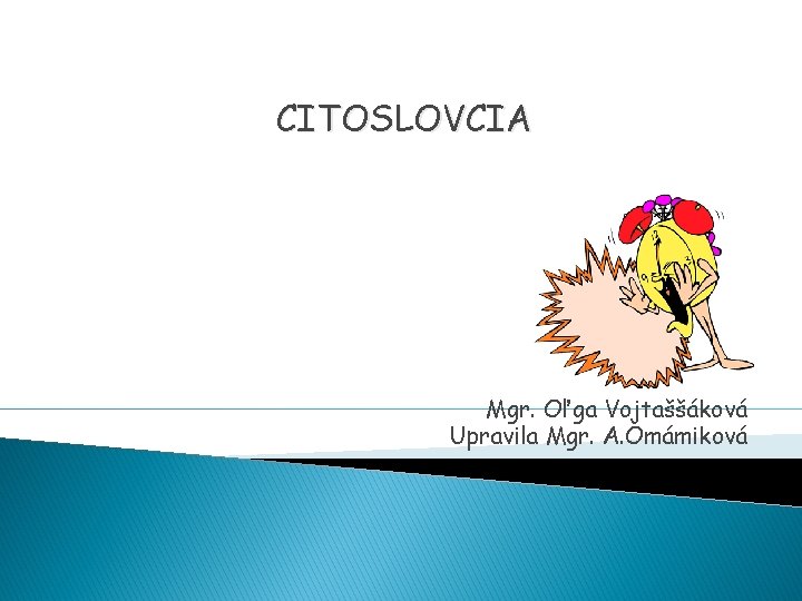 CITOSLOVCIA Mgr. Oľga Vojtaššáková Upravila Mgr. A. Omámiková 