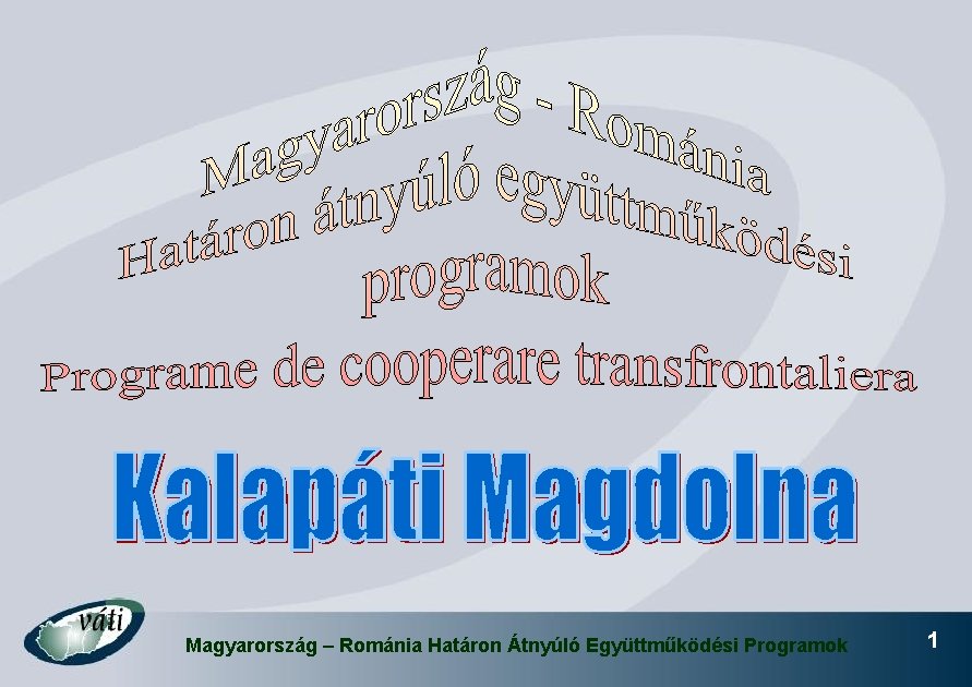 Magyarország – Románia Határon Átnyúló Együttműködési Programok 1 