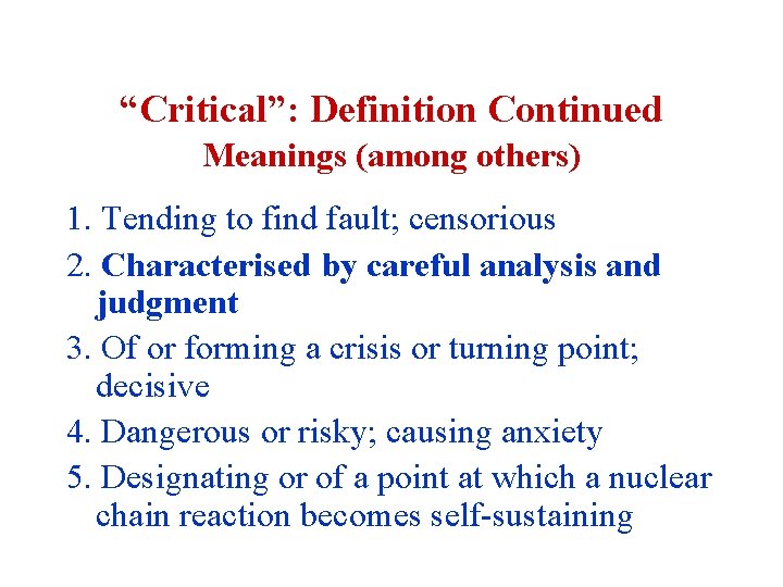 Critic Def Critical Reading and Writing Critical Reading Skills Introduction