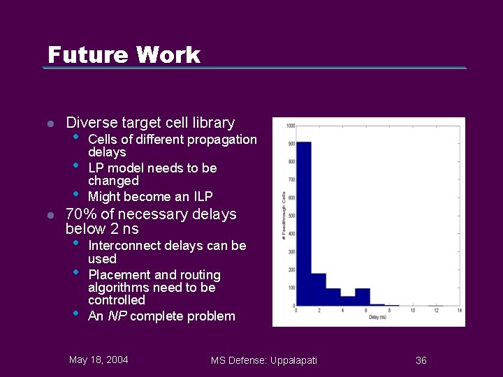Future Work l l Diverse target cell library • • • Cells of different