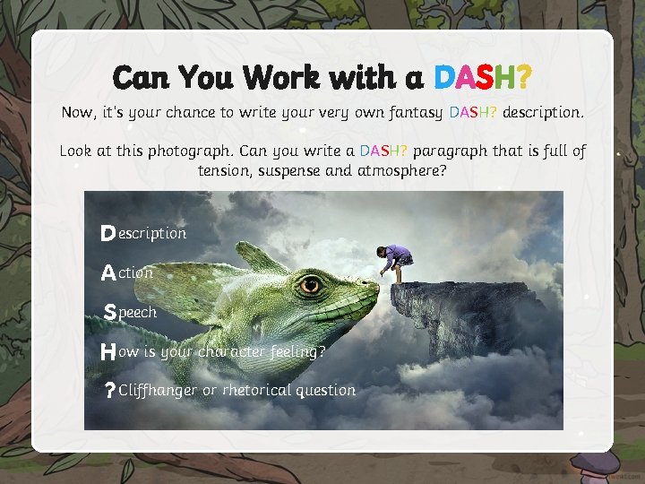 Can You Work with a DASH? Now, it’s your chance to write your very