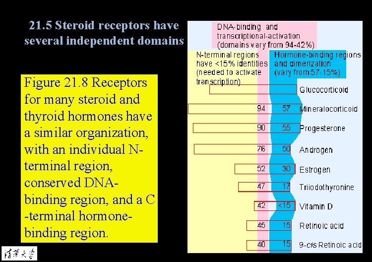 21. 5 Steroid receptors have several independent domains Figure 21. 8 Receptors for many