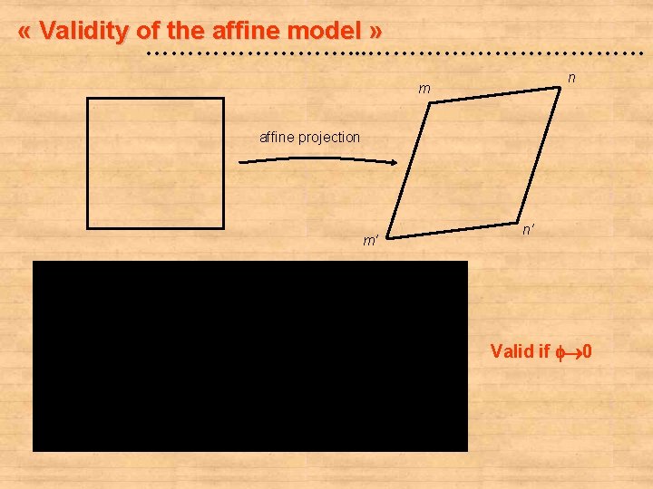  « Validity of the affine model » …………. . . ……………… n m