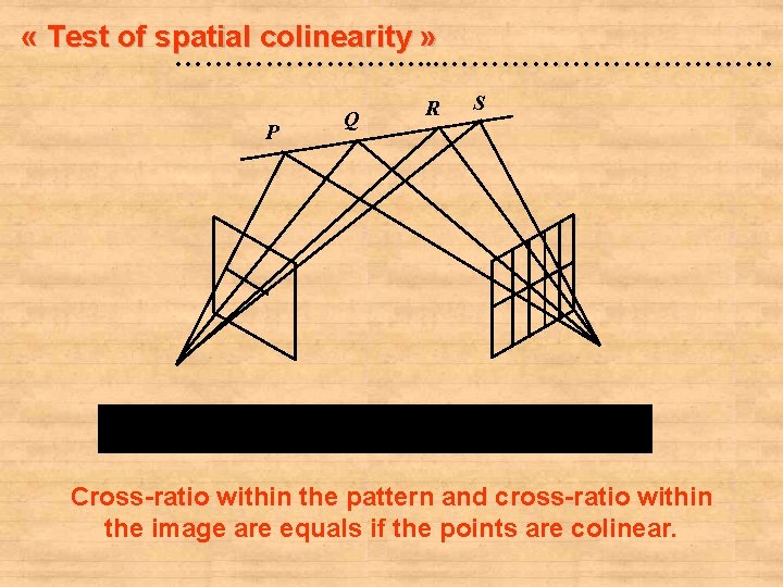  « Test of spatial colinearity » …………. . . ……………… P Q R