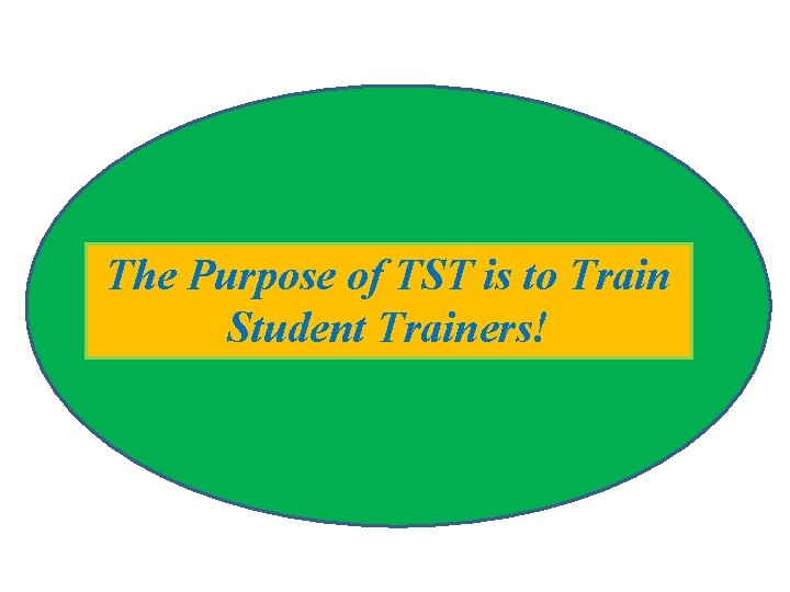 The Purpose of TST is to Train Student Trainers! The Purpose of TST is to Train Student Trainers!