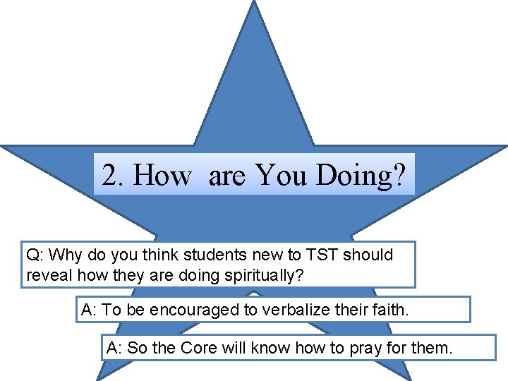 2. How are You Doing? Q: Why do you think students new to TST 2. How are You Doing? Q: Why do you think students new to TST