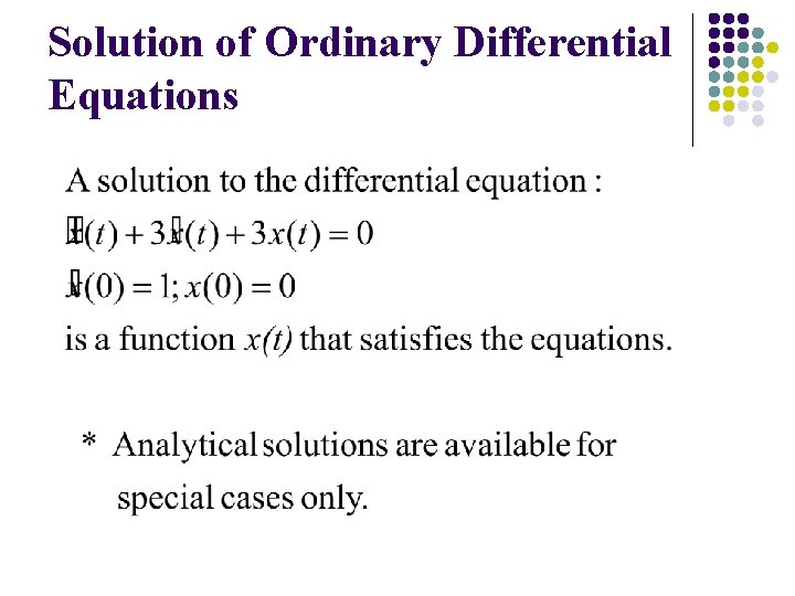 Solution of Ordinary Differential Equations 