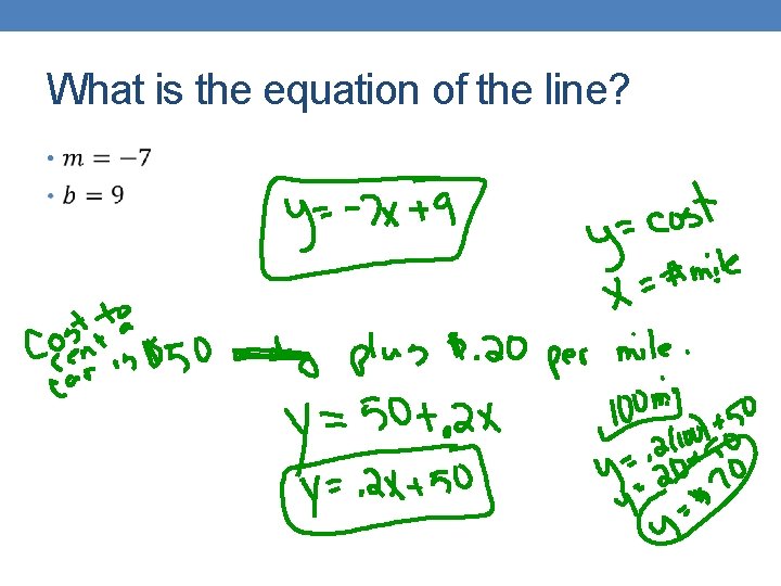 What is the equation of the line? • 