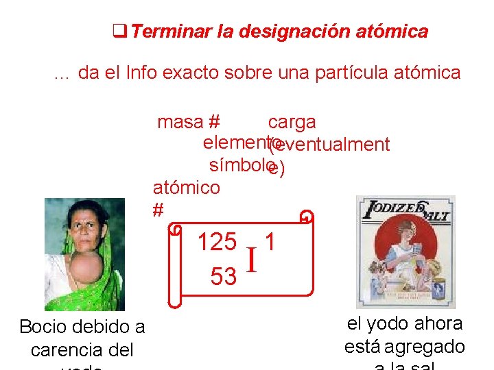 q. Terminar la designación atómica … da el Info exacto sobre una partícula atómica
