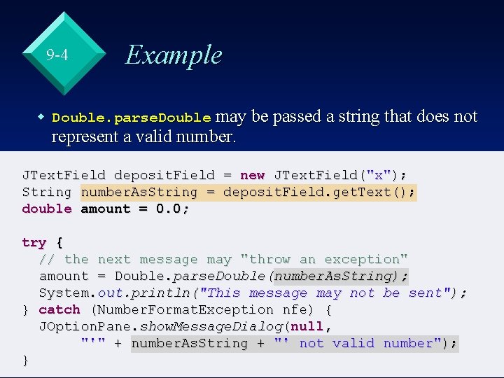 9 -4 Example w Double. parse. Double may be passed a string that does