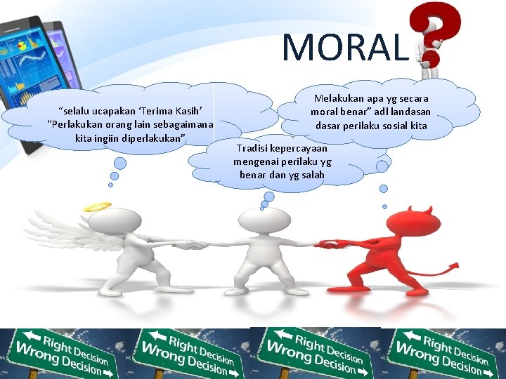 MORAL “selalu ucapakan ‘Terima Kasih’ “Perlakukan orang lain sebagaimana kita ingiin diperlakukan” Melakukan apa