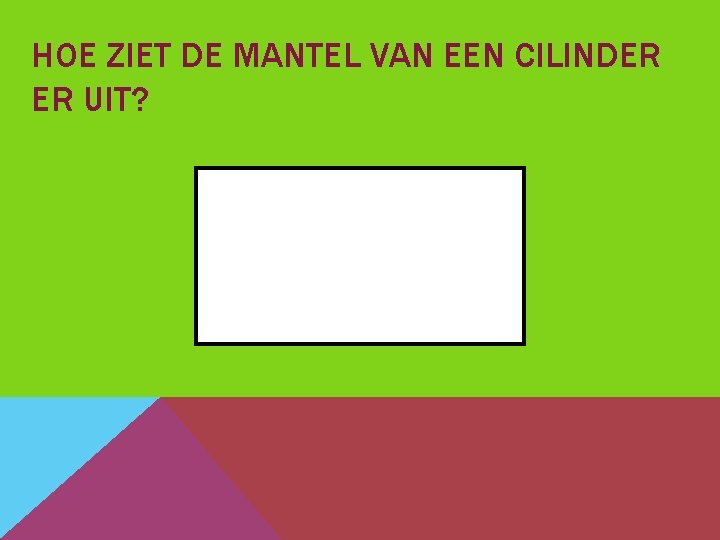 HOE ZIET DE MANTEL VAN EEN CILINDER ER UIT? 