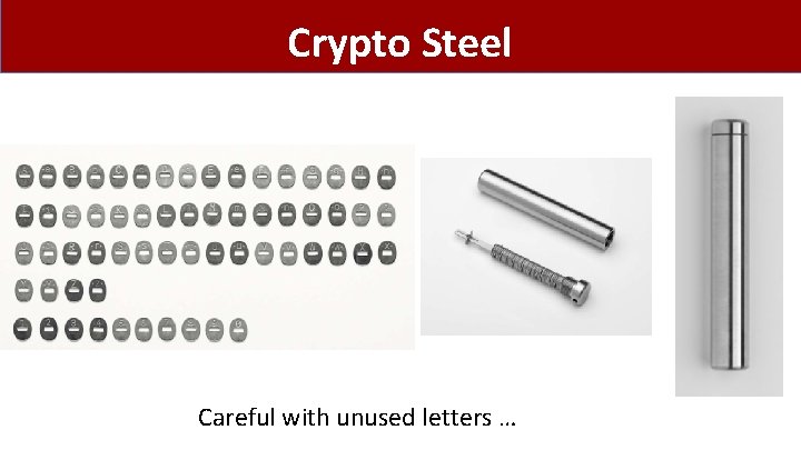 Crypto Steel Careful with unused letters … 