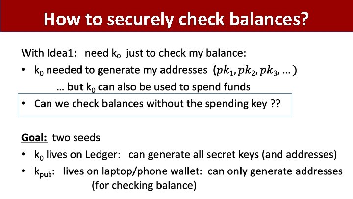 How to securely check balances? • 