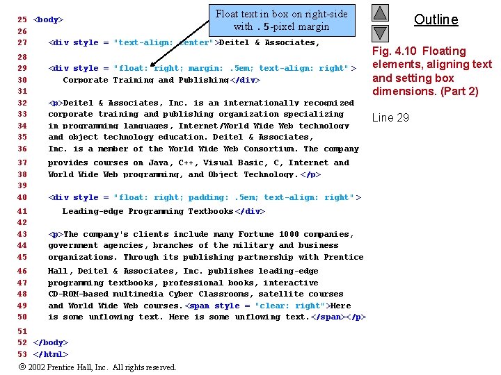 Float text in box on right-side 25 <body> with. 5 -pixel margin 26 27