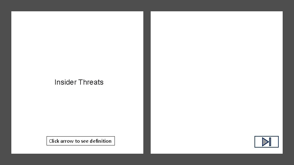 Insider Threats Click arrow to see definition 