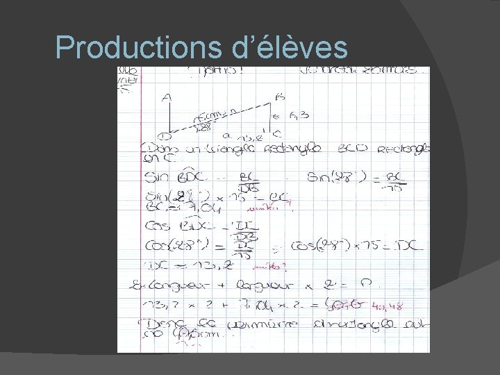 Productions d’élèves 