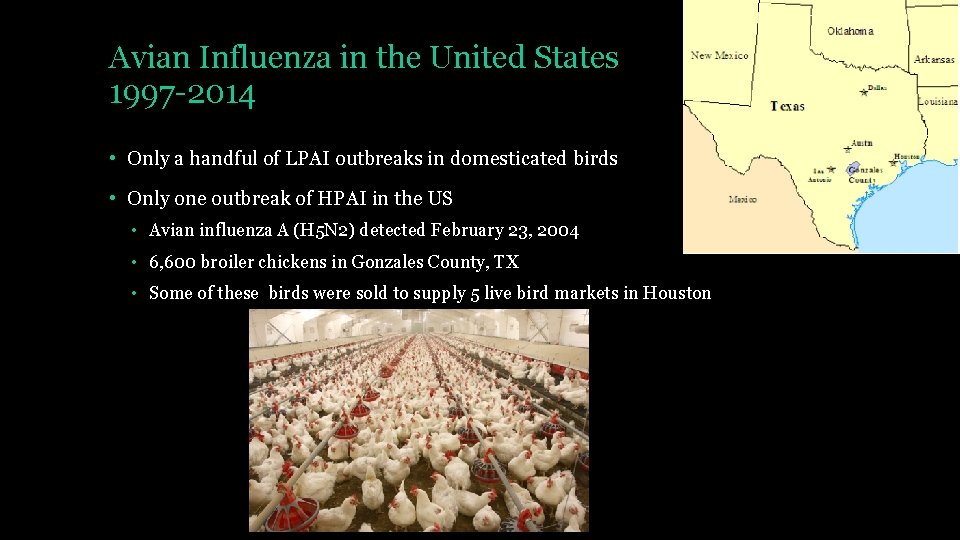 Avian Influenza in the United States 1997 -2014 • Only a handful of LPAI