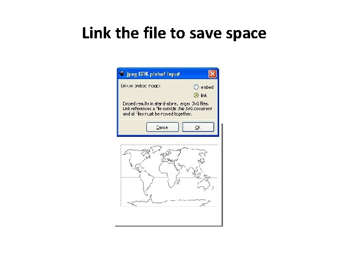 Link the file to save space 