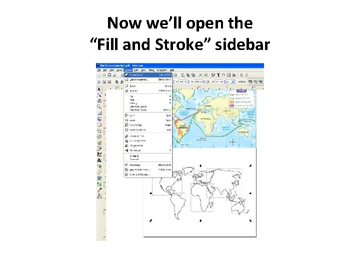 Now we’ll open the “Fill and Stroke” sidebar 