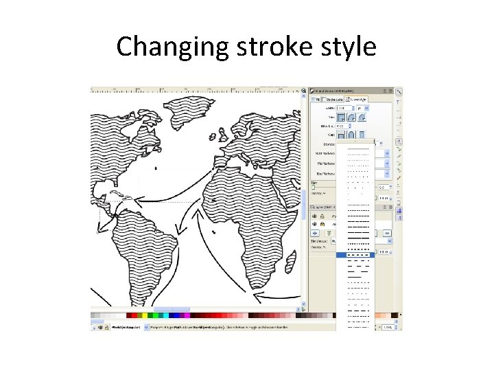 Changing stroke style 