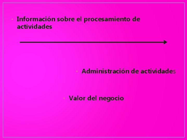  • Información sobre el procesamiento de actividades • Administración de actividades • Valor