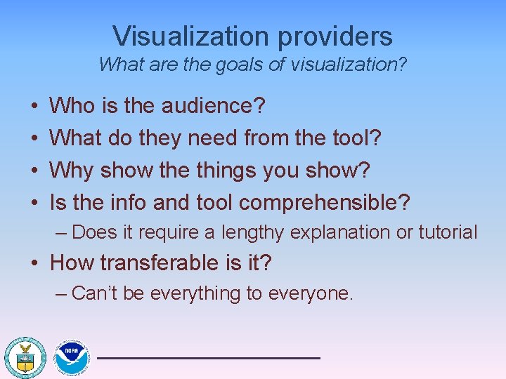 Workshop on Data Visualization to Support Ecosystem Based