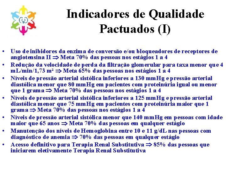 Indicadores de Qualidade Pactuados (I) • Uso de inibidores da enzima de conversão e/ou