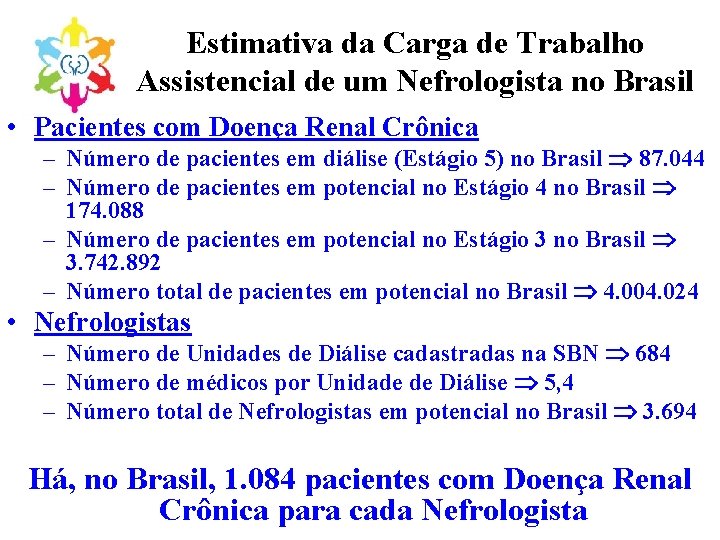 Estimativa da Carga de Trabalho Assistencial de um Nefrologista no Brasil • Pacientes com