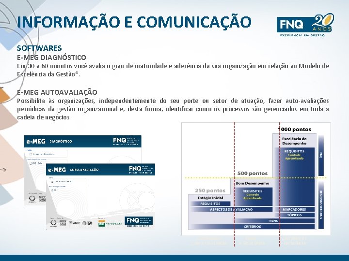 INFORMAÇÃO E COMUNICAÇÃO SOFTWARES E-MEG DIAGNÓSTICO Em 30 a 60 minutos você avalia o